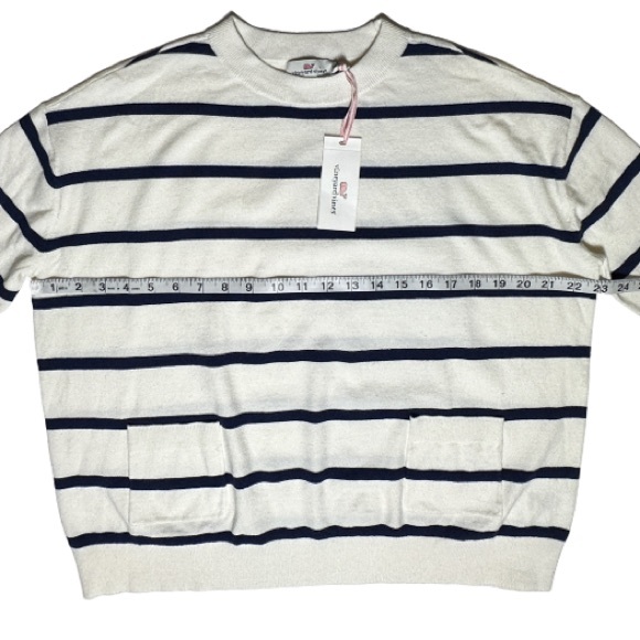 Wool Blend VINEYARD VINES | NWT Stripe Crewneck Patch Pocket Sweater Jumper - Picture 7 of 15